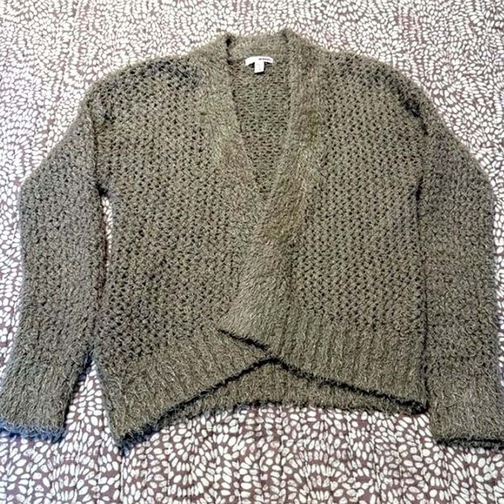 BONGO Taupe Fuzzy‎ Knit Wrap Sweater | Y2K Cozy Grunge
